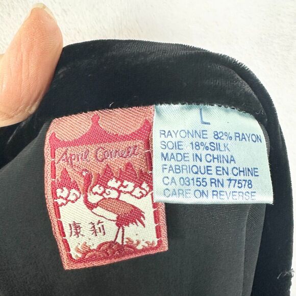 Vintage April Cornell Silk Blend Velvet Maxi Skirt Size Large Y2k 90s Whimsigoth - Picture 4 of 5